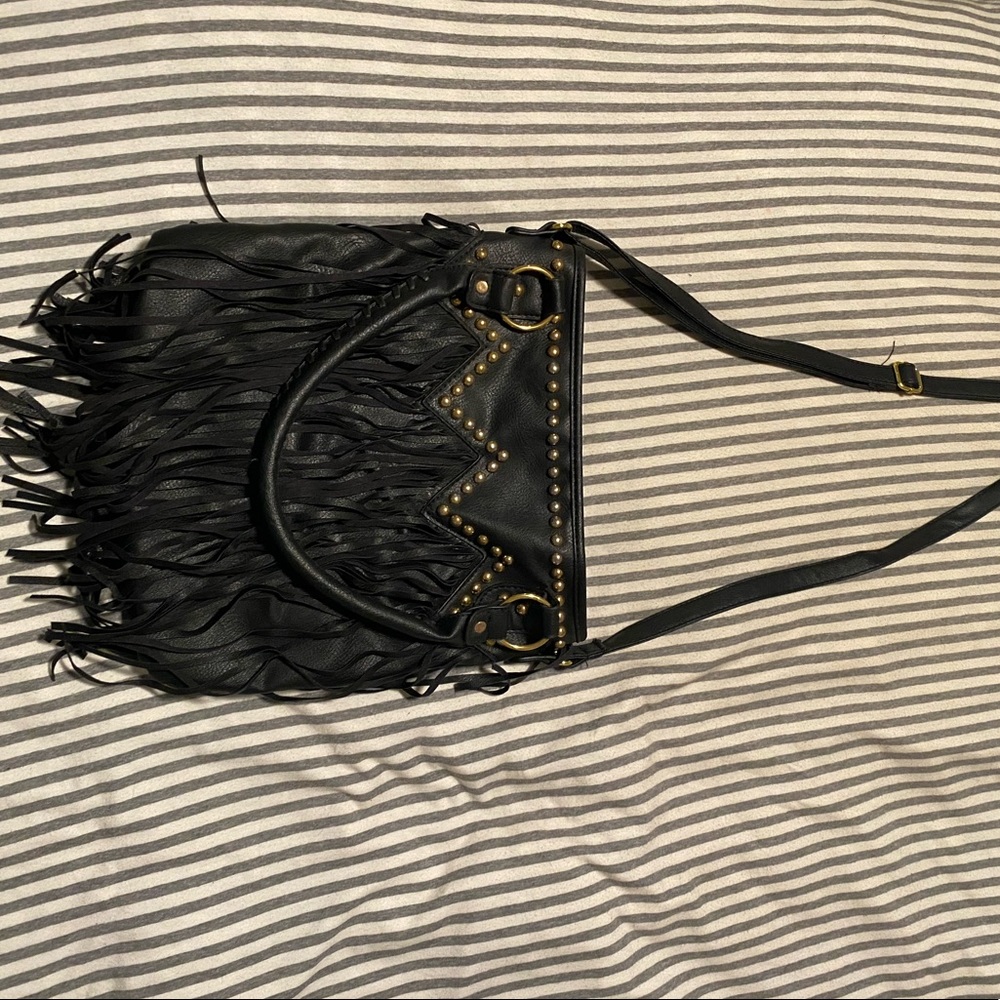 Black Fringe Purse
